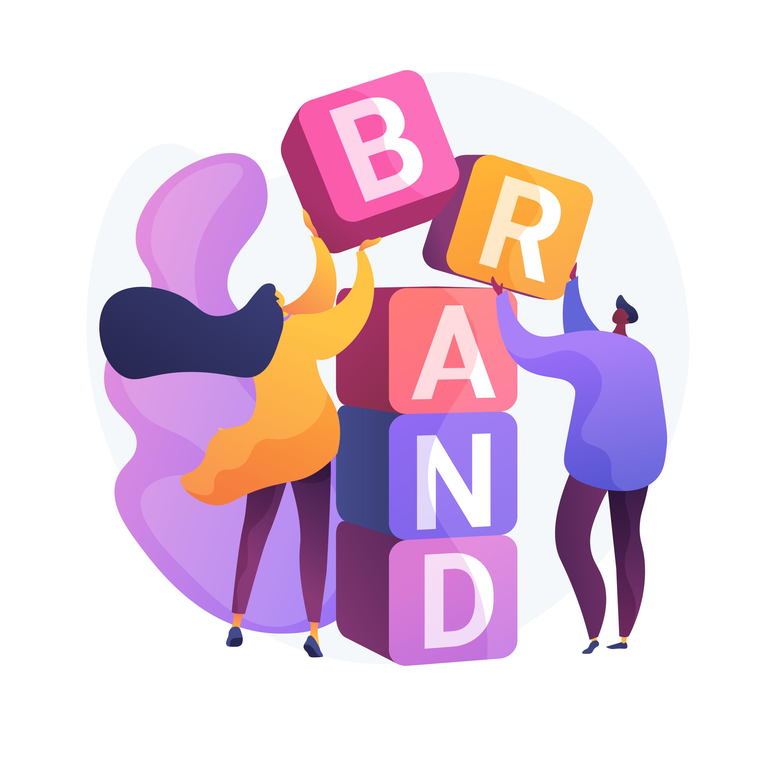 Product brand building vector concept metaphor. Product brand building vector concept metaphor.